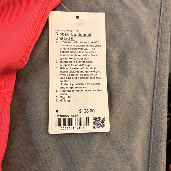 Ribbed Contoured Unitard 6" onesie body suit - Picture 3 of 4